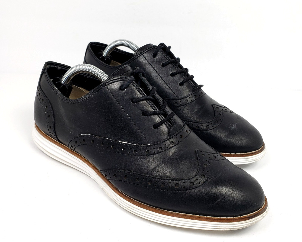 Cole Haan Original Grand Womens Size 8 C Black Leather Wingtip Oxford Shoes